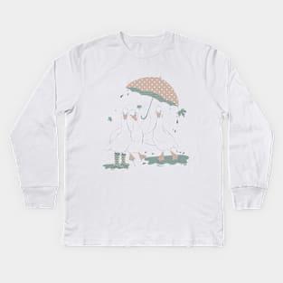 Сute ducks family Kids Long Sleeve T-Shirt